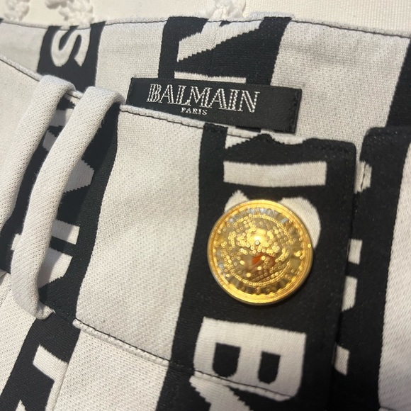 Authentic Balmain Logo stripe trousers size 36 with gold button detail - Picture 4 of 8